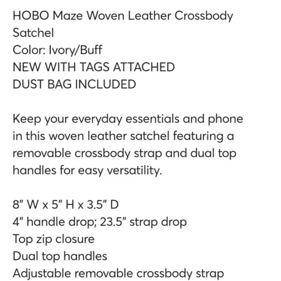 HOBO Crossbody Purse Black  Maze Woven Leather Satchel Handbag - Picture 16 of 16